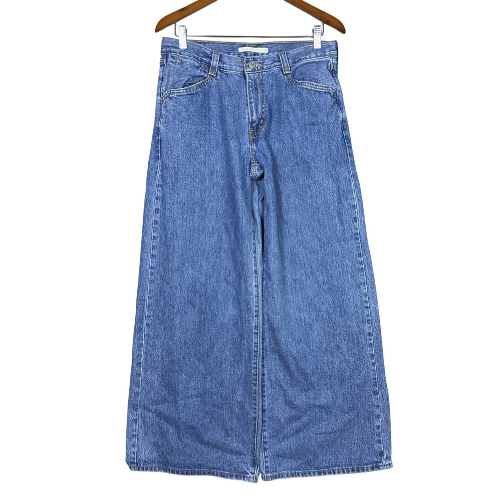 Levi's 94 Baggy Jeans Womens Size 29 Wide Leg Loose Fit Y2K Skater Retro Blue